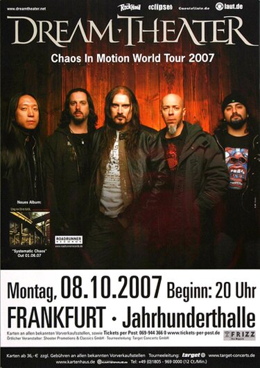 Dream Theater - Chaos in Motion, Frankfurt 2007 - Konzertplakat