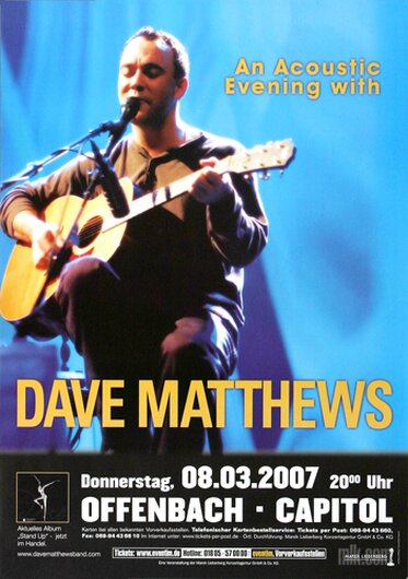 Dave Matthews Band - Stand Up, Offenbach & Frankfurt 2007 - Konzertplakat