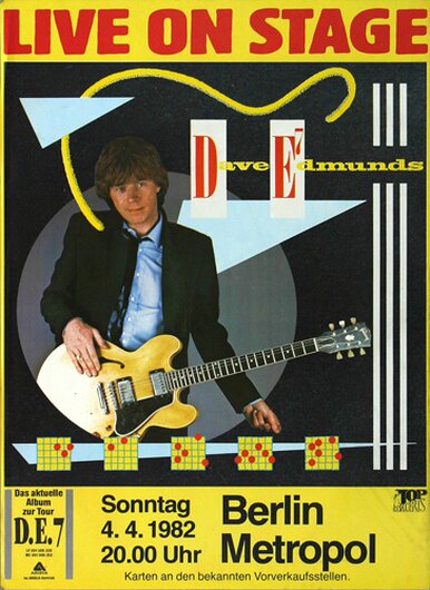 Dave Edmunds - Live on Stage, Berlin 1982 - Konzertplakat