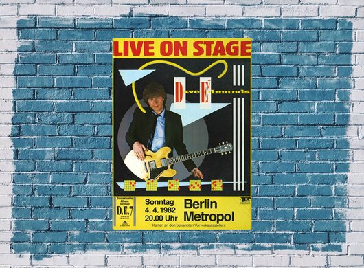 Dave Edmunds - Live on Stage, Berlin 1982 - Konzertplakat