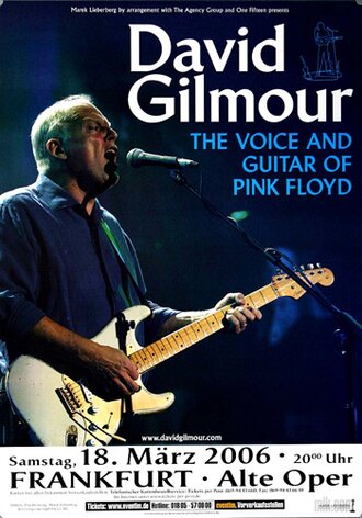 David Gilmour - On An Island, Frankfurt 2006 - Konzertplakat
