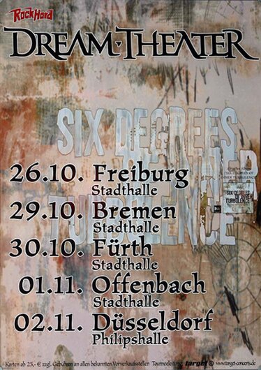 Dream Theater - Six Degrees, Tour 2002 - Konzertplakat