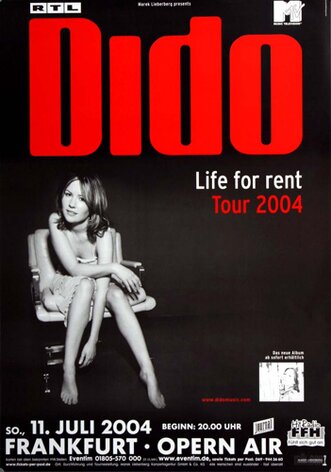 Dido - Live For Rent, Frankfurt 2004 - Konzertplakat