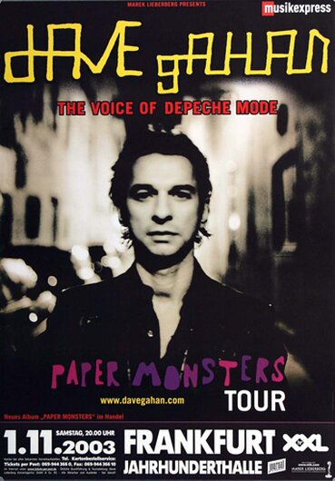 Depeche Mode - Dave Gahan, The Voice, Frankfurt 2003 - Konzertplakat