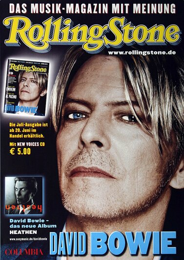 David Bowie,Titelseite Rolling Stone Musik-Magazin, FRA, 2002,