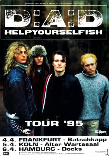 D:A:D - Helpyourselfish, Tour 1995 - Konzertplakat