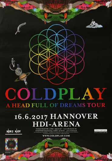 Coldplay, Head Full Of Dreams, Hannover, 2017, Konzertplakat