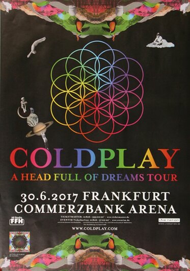 Coldplay - Head Full Of Dreams , Frankfurt 2017 - Konzertplakat