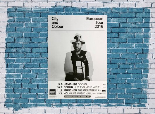 City And Color - European Tour, Tour 2016 - Konzertplakat