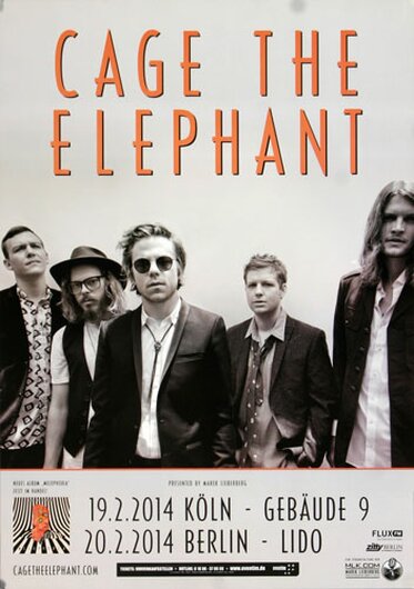 Cage The Elephant - Melophobia, Köln & Berlin 2014 - Konzertplakat