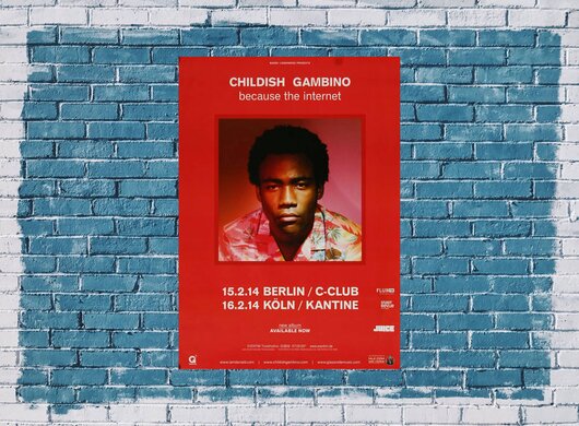 Childish Gambino - Because, Bremen & Karlsruhe 2014 - Konzertplakat