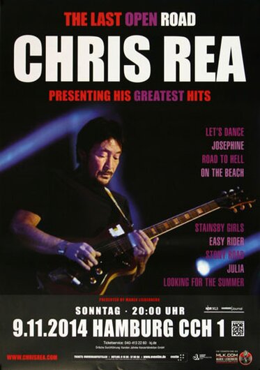 Chris Rea - Greatest Hits , Hamburg 2014 - Konzertplakat