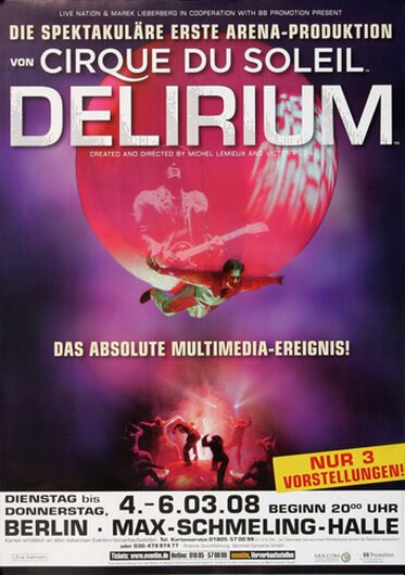 Cirque du Soleil - Delirium, Berlin 2008 - Konzertplakat