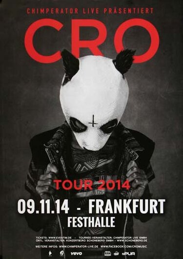 CRO - Melodie, Frankfurt 2014 - Konzertplakat