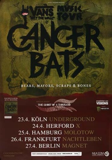 Cancer Bats - Hail Destroyer, Tour 2010 - Konzertplakat
