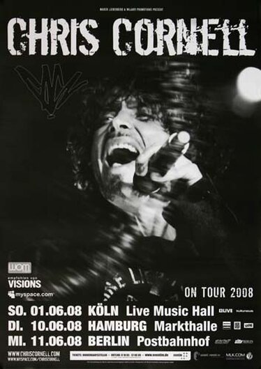 Chris Cornell - Soundgarten, Tour 2008 - Konzertplakat