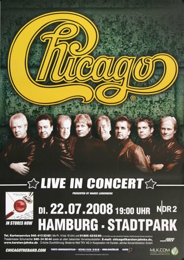 Chicago - Live In Hamburg, Hamburg 2008 - Konzertplakat