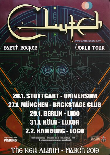 Clutch - Earth Rocker, Tour 2013 - Konzertplakat