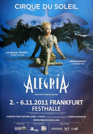 Cirque du Soleil - Alegria, Frankfurt 2011 - Konzertplakat