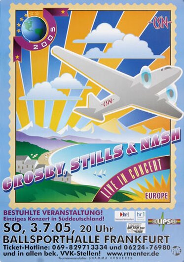 Crosby, Stills & Nash - Live Concert, Frankfurt 2005 - Konzertplakat