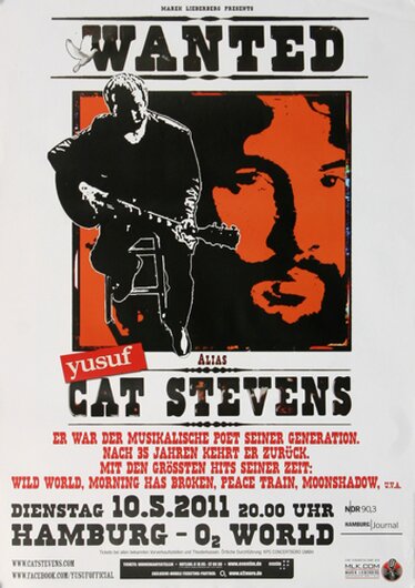 Cat Stevens - Wanted , Hamburg 2011 - Konzertplakat