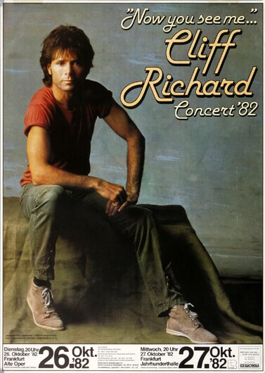 Cliff Richard - Now You See Me, Frankfurt 1982 - Konzertplakat