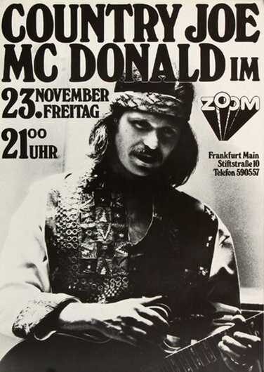 Country Joe Mc Donald - The Paris Sessions, Frankfurt 1973 - Konzertplakat