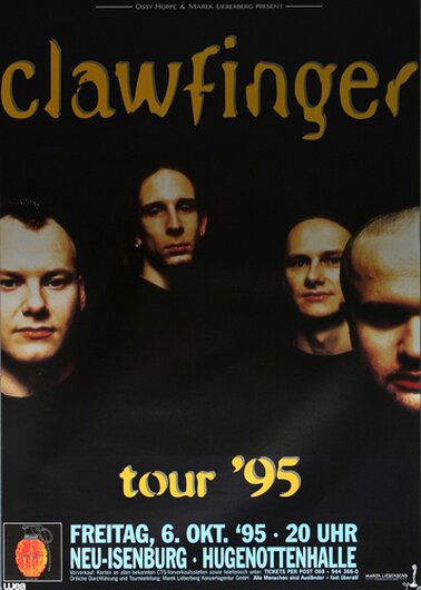 Clawfinger - Tour, Neu-Isenburg  1995 - Konzertplakat