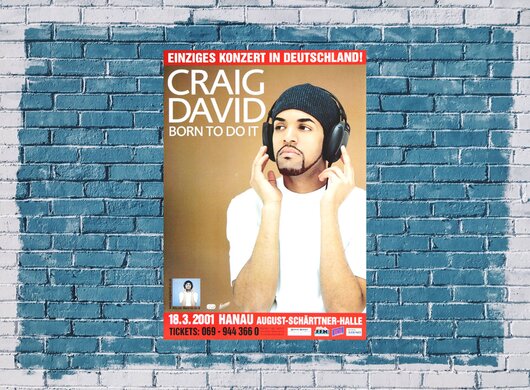 Craig David - Born To Do It, Hanau 2001 - Konzertplakat