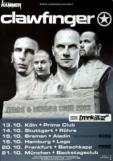 Clawfinger - Zeros & Heroes, Tour 2003 - Konzertplakat