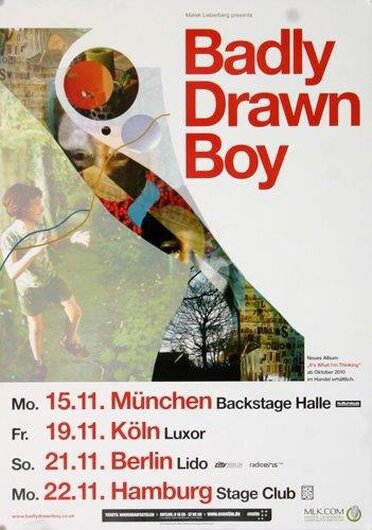 Badly Drawn Boy - It´s What I´m Thinking, Tour 2010 - Konzertplakat