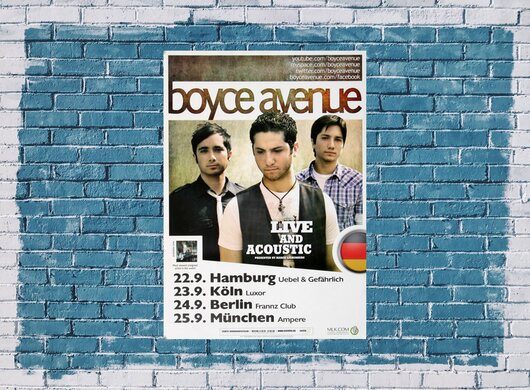 Boyce Avenue - All We Have Left, Tour 2009 - Konzertplakat