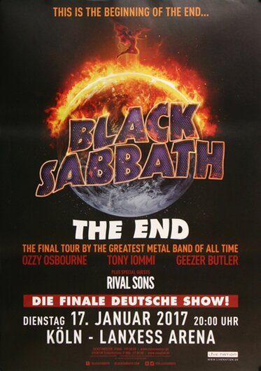 Black Sabbath - The End , Köln 2017 - Konzertplakat