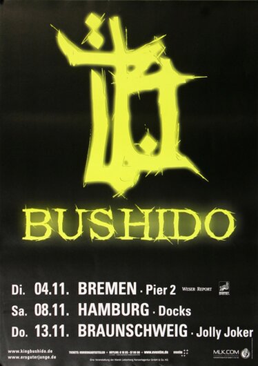 Bushido - Heavy Metal Payback, Tour 2008 - Konzertplakat