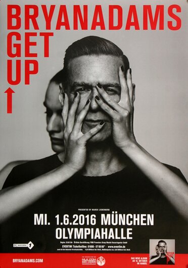 Bryan Adams - Get Up , München 2016 - Konzertplakat