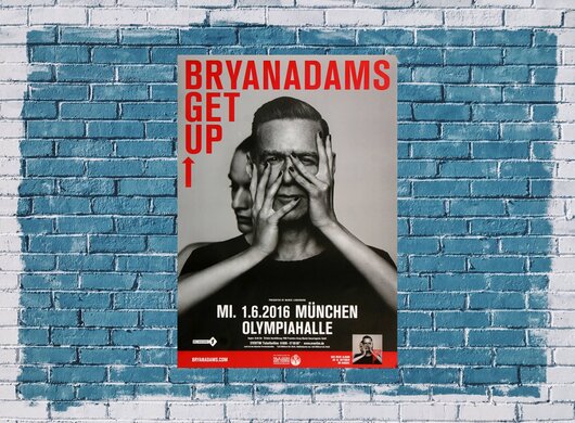 Bryan Adams - Get Up , München 2016 - Konzertplakat