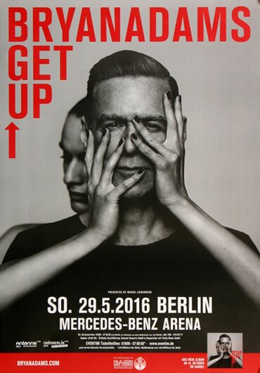 Bryan Adams - Get Up , Berlin 2016 - Konzertplakat