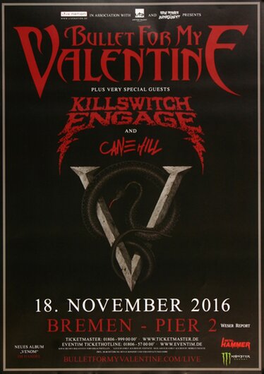 Bullet for My Valentine - Venom , Bremen 2016 - Konzertplakat