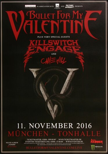Bullet for My Valentine - Venom , München 2016 - Konzertplakat