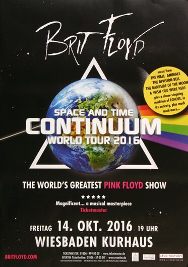 Brit FLoyd - Space & Time , Wiesbaden 2016 - Konzertplakat