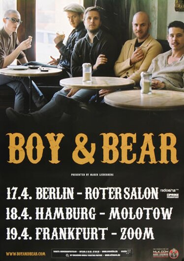 Boy & Bear - Remember the Mexican, Tour 2012 - Konzertplakat