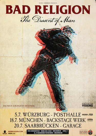 Bad Religion - Dissent Of Men, Tour 2011 - Konzertplakat