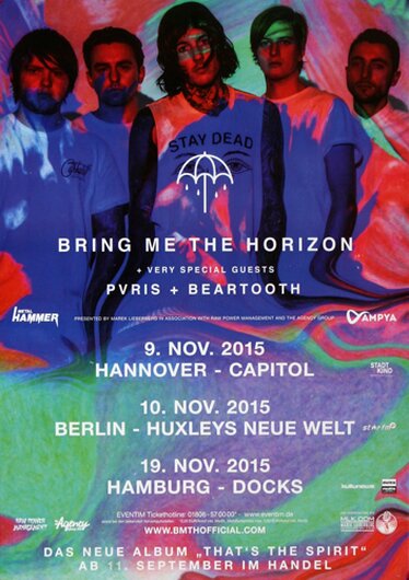 Bring Me The Horizon - The Spirit , Hannover 2015 - Konzertplakat