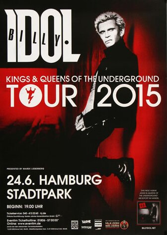 Billy Idol - In Germany , Hamburg 2015 - Konzertplakat