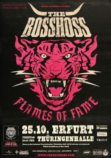 The BOSSHOSS - Pink , Erfurt 2013 - Konzertplakat