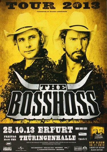 The BOSSHOSS - Concert , Erfurt 2013 - Konzertplakat