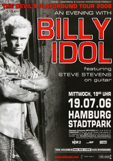 Billy Idol - Devils Playground , Hamburg 2006 - Konzertplakat