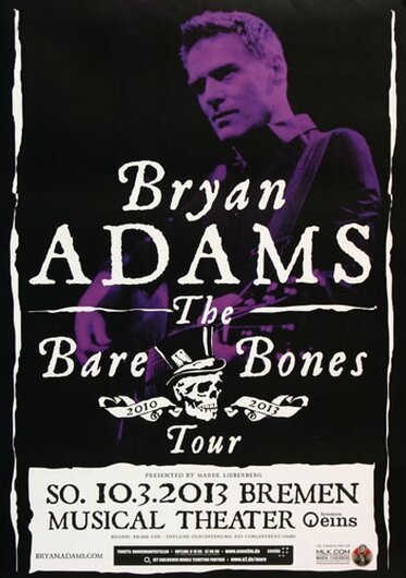 Bryan Adams - Bare Bones , Bremen 2013 - Konzertplakat