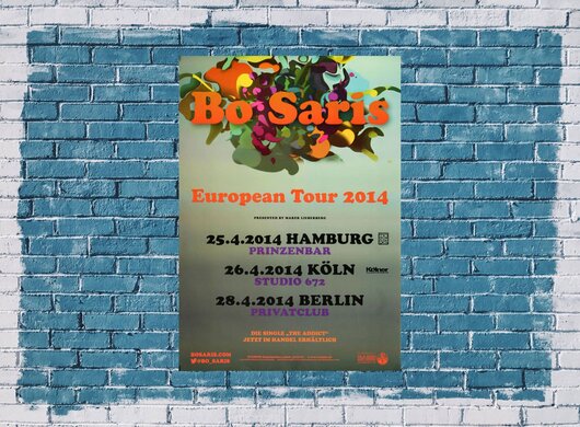 Bo Saris - European Tour, Tour 2014 - Konzertplakat