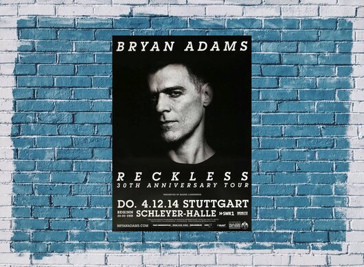 Bryan Adams - Anniversary , Stuttgart 2014 - Konzertplakat